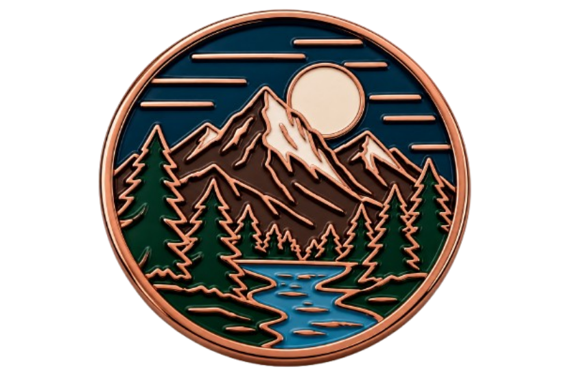 Copper Finish enamel Pin _